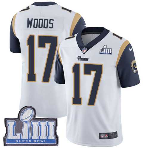 Nike Rams 17 Robert Woods White 2019 Super Bowl LIII Vapor Untouchable Limited Jersey,We sell and wholesale Nike Rams 17 Robert Woods White 2019 Super Bowl LIII Vapor Untouchable Limited Jersey on line form chian!